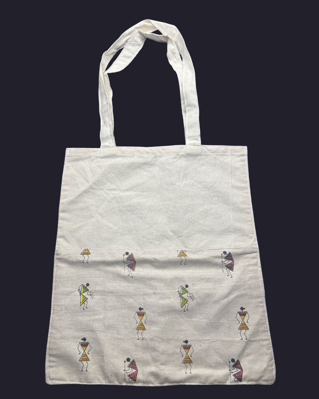 Handcrafted Warli Art Tote Bag | Eco-Friendly Cotton Tote by Aiwaj