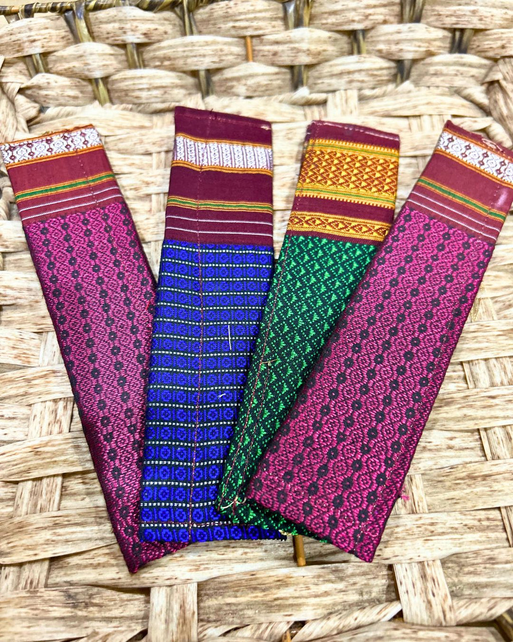 Handcrafted Fabric Bookmarks (Pack of 2) | Eco-Friendly Bookmarks by Aiwaj