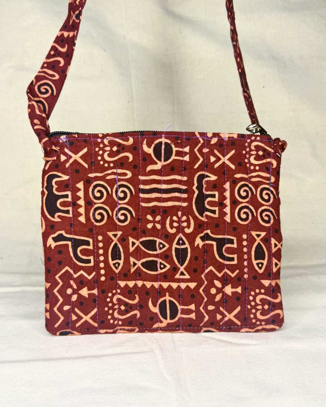 Handcrafted Fabric Sling Bag | Eco-Friendly Everyday Sling Bag by Aiwaj