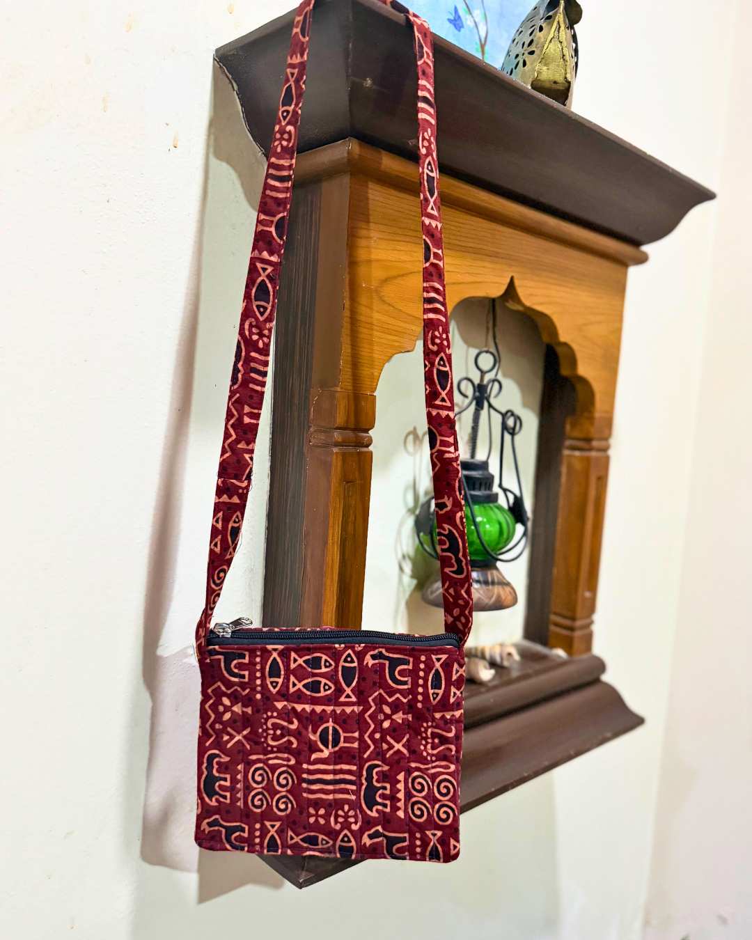 Handcrafted Fabric Sling Bag | Eco-Friendly Everyday Sling Bag by Aiwaj