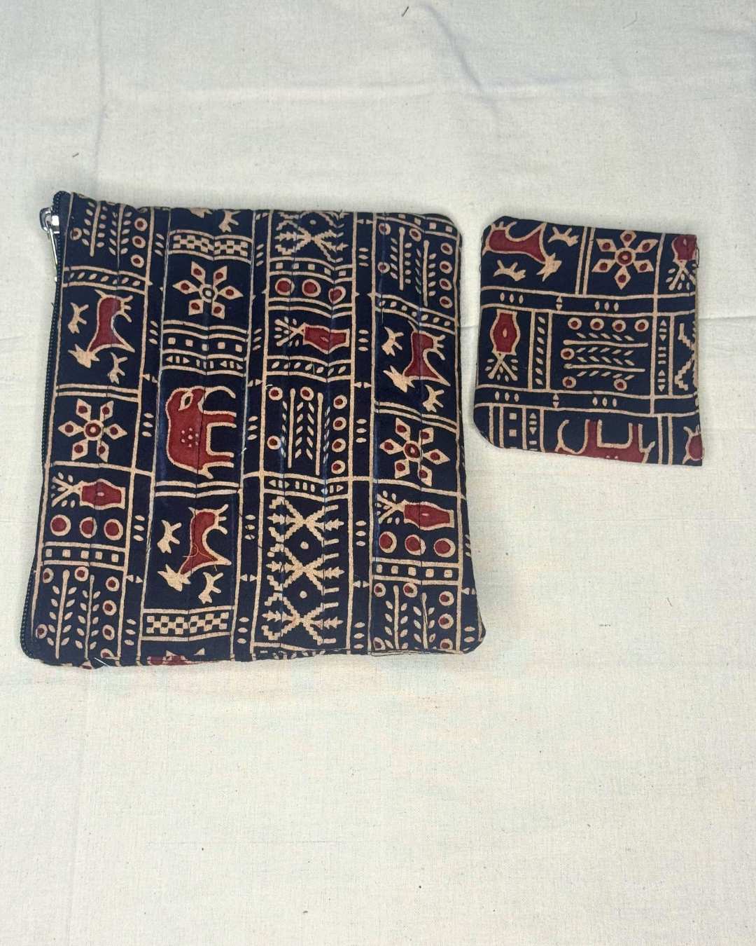 Handcrafted Handbag & Card Holder Set | Eco-Friendly Fabric Combo by Aiwaj