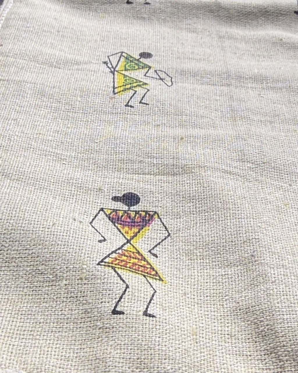 Handcrafted Warli Art Tote Bag | Eco-Friendly Cotton Tote by Aiwaj