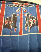 Handcrafted Rich Blue Fabric Handbag | Elegant Eco-Friendly Handbag by Aiwaj