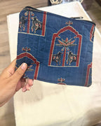 Handcrafted Rich Blue Fabric Handbag | Elegant Eco-Friendly Handbag by Aiwaj